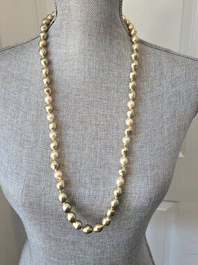 Vintage Joan Rivers baroque pearl necklace champagne